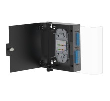 Корпус оптического навесного бокса, 2 слота для адаптерных планок типаRNAP, черный, без сплайс-кассеты, без пигтейлов  RNFBE2BL  DKC