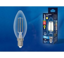 Лампа светодиодная LED-C35-11W/3000K/E14/CL PLS02WH LED. "свеча", прозр. Серия Sky. 3000К .  UL-00005164  Uniel