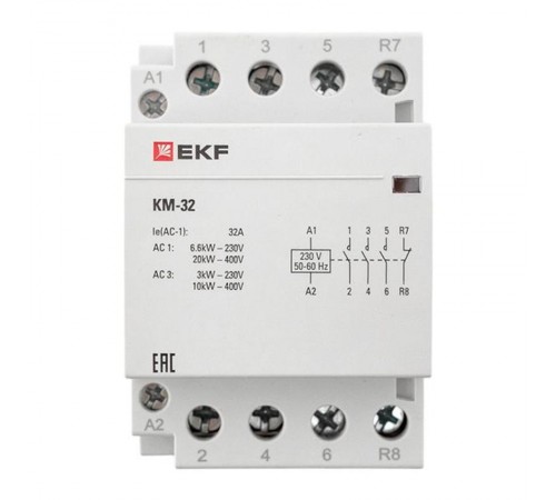 Контактор модульный КМ 32А 3NО+NC (3 мод.) EKF PROxima  km-3-32-31  EKF