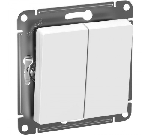 AtlasDesign Aqua Белый Выключатель 2-клавишный IP44 сх.5 10АХ  ATN440151  SE