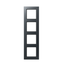 Рамка для вертикальной и горизонтальной установки, 4 поста; термопласт; матовый антрацит; A550  A5584BFANM  Jung