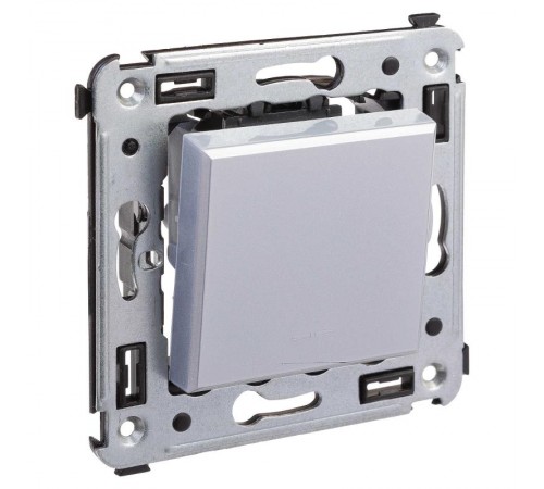 Инвертор (промежуточный переключатель) одноклавишный в стену, "Avanti", "Закаленная сталь"  4404123  DKC