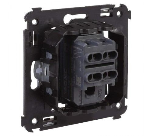 Инвертор (промежуточный переключатель) одноклавишный в стену, "Avanti", "Закаленная сталь"  4404123  DKC