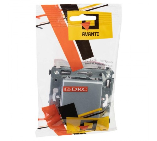 Инвертор (промежуточный переключатель) одноклавишный в стену, "Avanti", "Закаленная сталь"  4404123  DKC