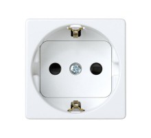 Simon 27 Розетка двухполюсная с/з, с защитными шторками, безвинтовой зажим, 16А 250В, широкий модул  27432-65  Simon