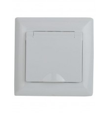 Розетка Intro Solo 4-207-01 с заземлением 2P+E Schuko с крышкой шторками, 16А-250В, IP20, СУ, белый  Б0053689  Intro