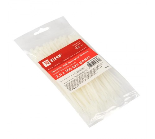 Хомут нейлоновый 2,5х150 (уп./100шт) EKF Simple  plc-c-2.5x150  EKF