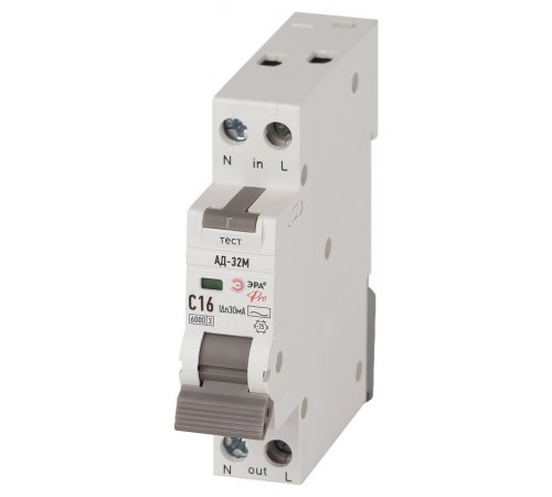 АВДТ 6кА  PRO DM32E2C16AC30 АД-32M электронное 1P+N С16 30мА тип АС   Б0058982  ЭРА