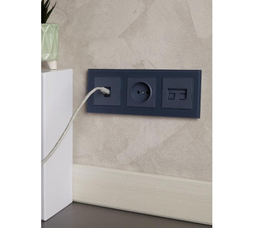 BRITE Розетка компьютерная RJ45 кат.6 РК11-БрМ маренго  BR-K10-2-K35  IEK