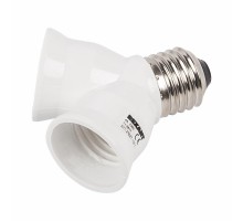 Разветвитель цокольный Е27-2хЕ27 белый  11-8811  REXANT