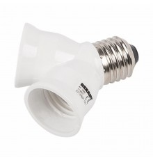 Разветвитель цокольный Е27-2хЕ27 белый  11-8811  REXANT