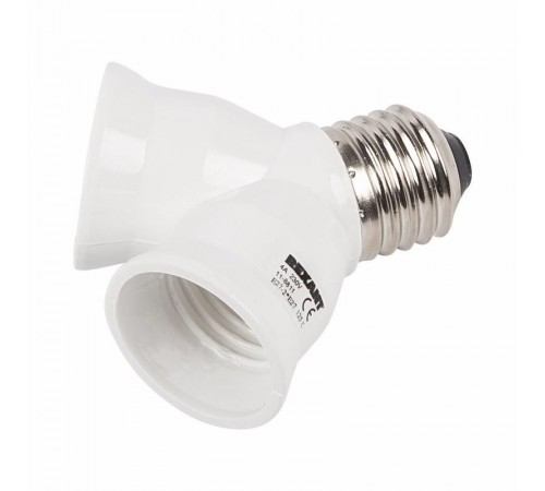 Разветвитель цокольный Е27-2хЕ27 белый  11-8811  REXANT