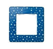 Simon 82 Рамка декоративная, 1 пост, Original, S82 Detail, индиго в белые звёзды-белый  8200610-221  Simon