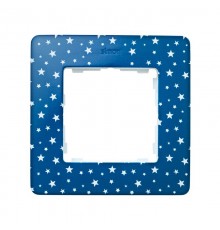 Simon 82 Рамка декоративная, 1 пост, Original, S82 Detail, индиго в белые звёзды-белый  8200610-221  Simon