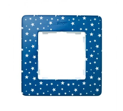 Simon 82 Рамка декоративная, 1 пост, Original, S82 Detail, индиго в белые звёзды-белый  8200610-221  Simon