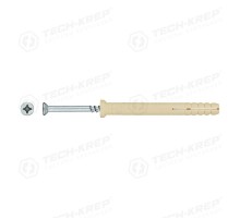 Дюбель-гвоздь 6K60 пот. манжета (нейлон) (100 шт) - ведро ( 0,605 кг)  101333  Tech-KREP