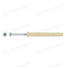 Дюбель-гвоздь 6K60 пот. манжета (нейлон) (100 шт) - ведро ( 0,605 кг)  101333  Tech-KREP