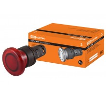 Кнопка грибовидная SB7-CWM42-220V(LED) d35мм 1р красная  SQ0746-0051  TDM