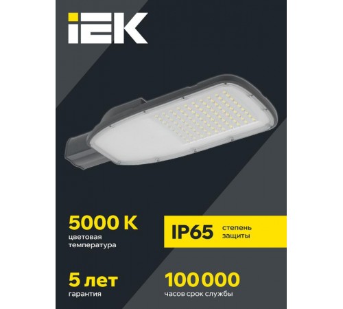 Светильник светодиодный консольный уличный  ДКУ 1004-200Ш 5000К IP65 серый  LDKU1-1004-200-5000-K03  IEK