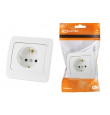 Розетка 2П+З 16А белая "Валдай"   SQ1804-0008  TDM