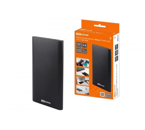 Аккумулятор внешний "Юкон 2", 8000 mAh, 2 А, 1 USB,  SQ1703-0002  TDM