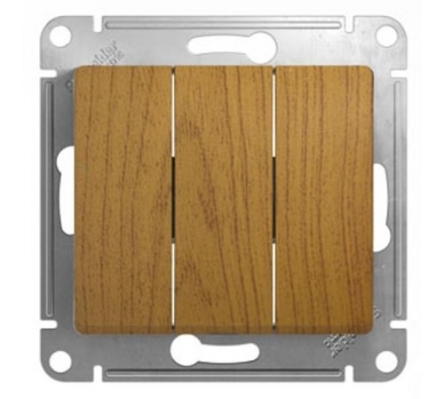 Glossa Дерево Дуб Выключатель 3-клавишный, сх.3, 10АХ  GSL000531  SE