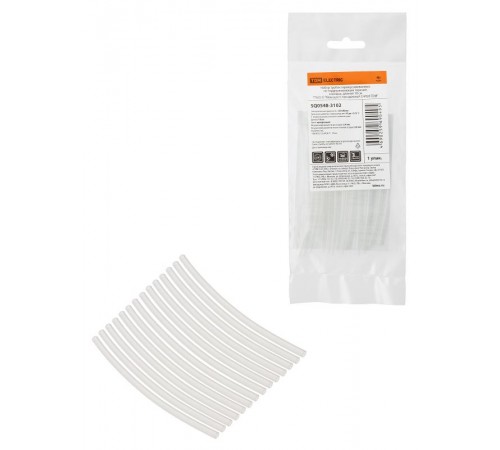 Набор трубок термоусаживаемых, клеевых ТТк(3:1) "Моноцвет, прозрачный 2,4/0,8 "  SQ0548-3102  TDM