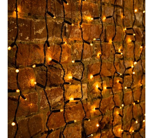 Гирлянда "Светодиодный Дождь" 2х1,5м, постоянное свечение, черный провод, 230 В, диоды ЖЁЛТЫЕ, 360 LED  235-121  NEON-NIGHT