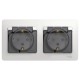 Glossa Белый Розетка 2-ая с заземлением, со шторками, в сборе, IP44  GSL000147  SE