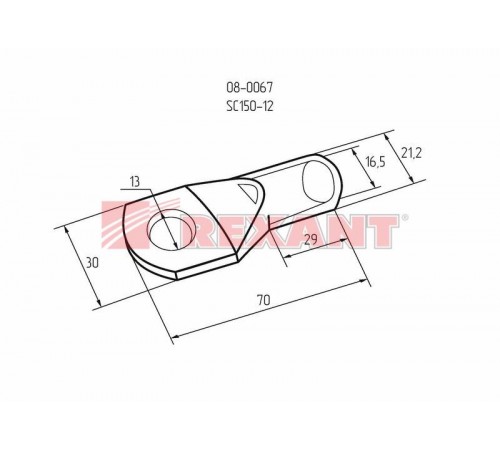 Наконечник кольцевой (НК  13 мм) 150 мм (ТМЛ (DIN) 150-12)  08-0067  REXANT