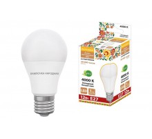 Лампа светодиодная НЛ-LED230-A60-12 Вт-230 В-4000 К-Е27, (60х108 мм), Народная  SQ0340-1630  TDM