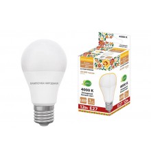 Лампа светодиодная НЛ-LED230-A60-12 Вт-230 В-4000 К-Е27, (60х108 мм), Народная  SQ0340-1630  TDM