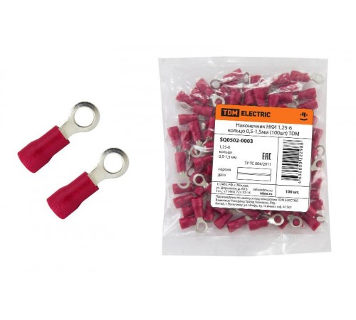 Наконечник НКИ 1,25-6 кольцо 0,5-1,5мм (100шт)   SQ0502-0003  TDM