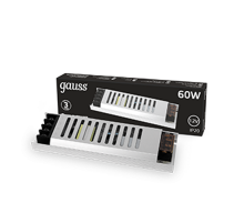 Блок питания 60W 12V IP20 ультратонкий 1/72  202001060  Gauss