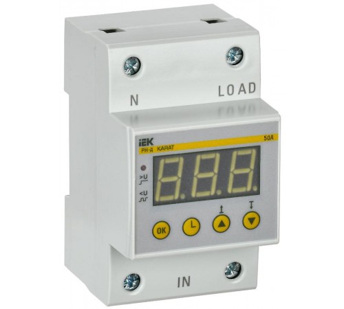 Реле напряжения РН-д однофазное 54мм 50А   IVR31-1-50  IEK