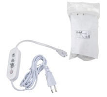 Таймер с вилкой и разъемом L,N,G для фитосветильника, 220В 1500Вт UST-E33 WHITE 2M Провод 2 метра  UL-00006493  Uniel