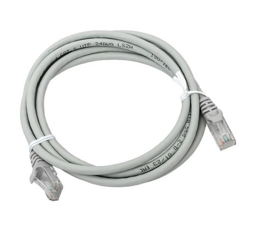Патч-корд TERACOM PRO Cat.6 неэкранированный UTP оболочка LSZH серый (2,0м)  TRP-6UTP-LSH-2M-GY  EKF