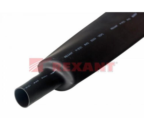 Термоусадочная трубка 40,0/20,0 мм, черная, упаковка 10 шт. по 1 м  24-0007  REXANT