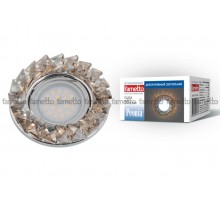 Светильник декор.встр "Peonia" DLS-P116 GU5.3 CHROME/COGNAC GU5.3. арматура металл, хром. / стекл, коньячный.  10550  Fametto