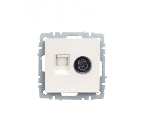 BRITE Розетка двойная TV+RJ45 кат.5E РТВ/РК12-БрЖ жемчужный   BR-AK20-1-K36  IEK