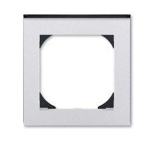 ABB Levit Серебро / дымчатый чёрный Рамка одинарная 55х55 для механизмов BJE  3901H-A05510 70  2CHH015510A4070  ABB
