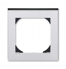 ABB Levit Серебро / дымчатый чёрный Рамка одинарная 55х55 для механизмов BJE  3901H-A05510 70  2CHH015510A4070  ABB