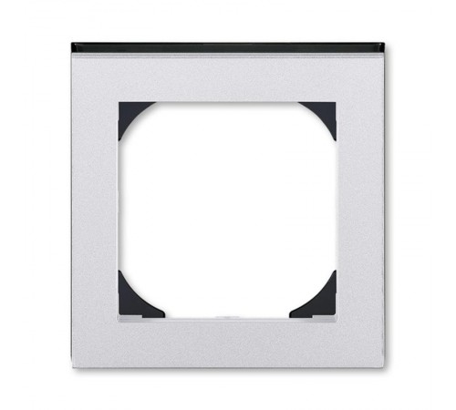 ABB Levit Серебро / дымчатый чёрный Рамка одинарная 55х55 для механизмов BJE  3901H-A05510 70  2CHH015510A4070  ABB