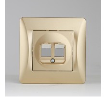 Суппорт для розетки информационной 2 порта (золотой)  201344  SPL