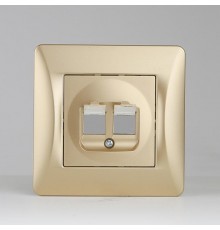 Суппорт для розетки информационной 2 порта (золотой)  201344  SPL