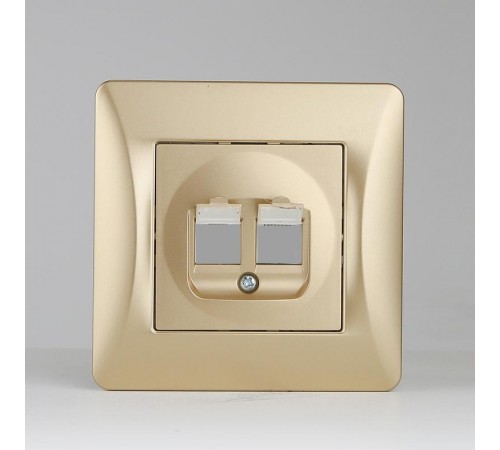 Суппорт для розетки информационной 2 порта (золотой)  201344  SPL