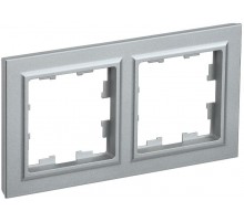 BRITE Рамка 2-ая РУ-2-БрА алюминий  BR-M22-K47  IEK