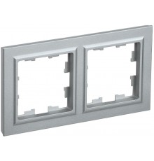 BRITE Рамка 2-ая РУ-2-БрА алюминий  BR-M22-K47  IEK