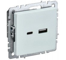 BRITE Розетка USB A+C 18Вт РЮ11-1-БрЖ жемчужный  BR-U22-018-K36  IEK