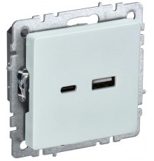 BRITE Розетка USB A+C 18Вт РЮ11-1-БрЖ жемчужный  BR-U22-018-K36  IEK